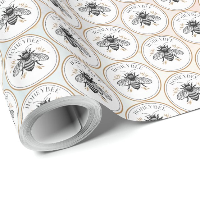 Honey Bee Wrapping Paper (Roll Corner)