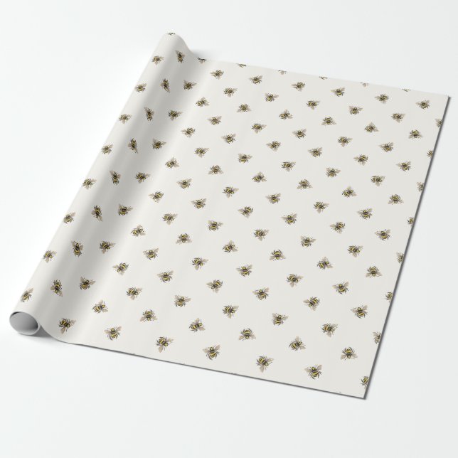 Honey Bee Wrapping Paper (Unrolled)