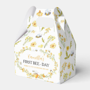 Honey Bee Yellow Floral Birthday Favor Box 