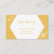 Honey Bee Yellow Gift Registry Card