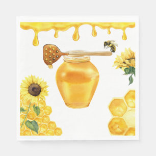 Honey Bee Yellow Honey Baby Shower Decor Napkin