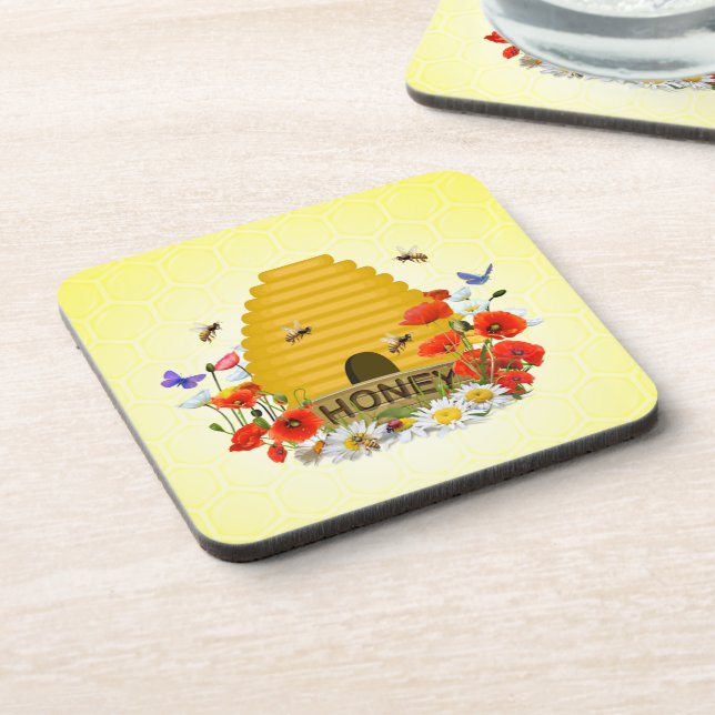 Honey Beehive, Beekeepers, Coaster (Left Side)