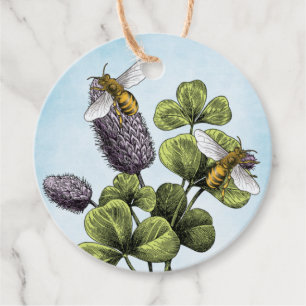 Honey Bees and Clover Jar Favour Tags