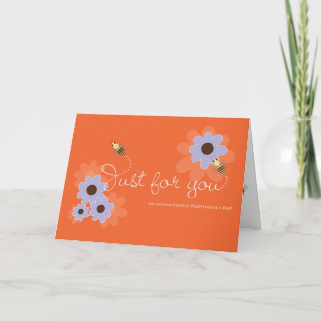 Honey Bees and Flowers Cute Thanks Admin Pro Thank You Card (Front)