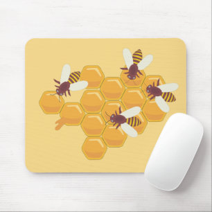 Honey Bees and Honeycomb Design Mouse Mat