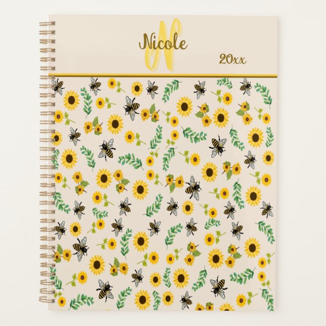 Honey Bees and Sunflowers Planner (Front)
