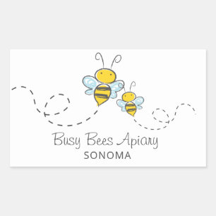 Honey Bees Apiary Beekeeper Logo Product Labels