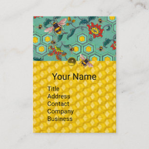HONEY BEES,BEE COMBS,SPRING FLOWERS Apiary Green  Business Card
