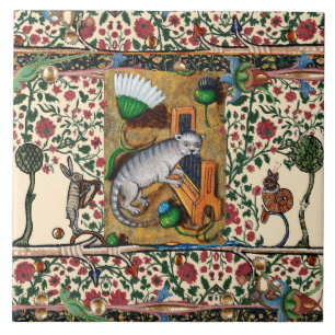 HONEY BEES,BEEHIVES,SPRING FLOWERS Yellow Green Tile