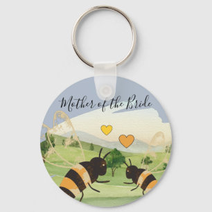 Honey Bees Beek keepers Wedding Key Ring