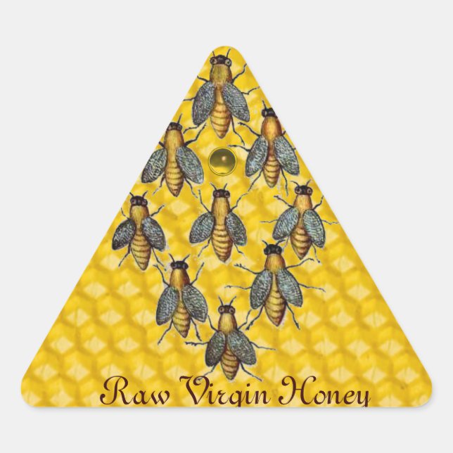 HONEY BEES / BEEKEEPER BEEKEEPING TRIANGLE STICKER (Front)
