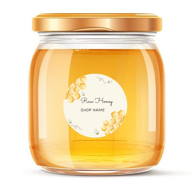 Honey bees beekeeper jar classic round sticker (Creator Uploaded)