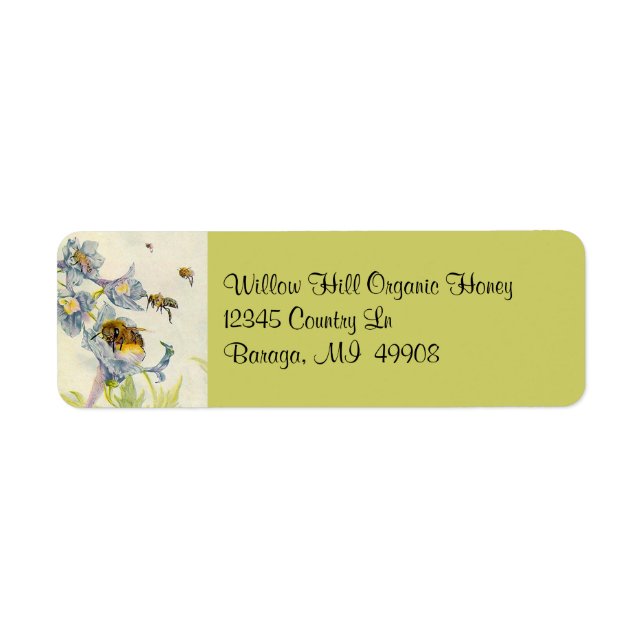 Honey Bees Beekeeping Beekeeper Ret Address Labels (Front)