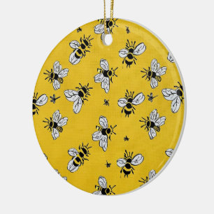Honey Bees Ceramic Tree Decoration