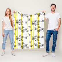 Honey Bees! Fleece Blanket
