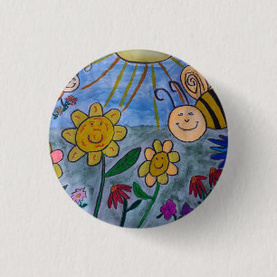 Honey Bees & Flowers Badge
