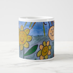 Honey Bees & Flowers Large Mug