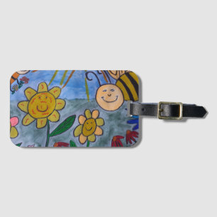 Honey Bees & Flowers Luggage Tag