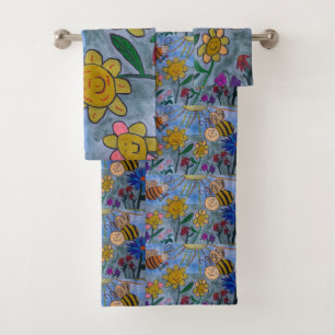 Honey Bees & Flowers Towel Set