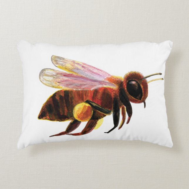 Honey Bees Flying   Decorative Cushion (Front)
