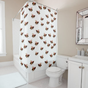 Honey Bees Flying  Shower Curtain