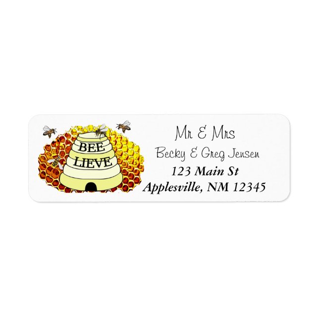 Honey Bees Hive Return Mailing Address Label (Front)
