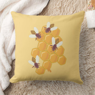 Honey Bees & Honey Cushion