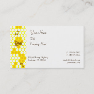 Honey Bees Honeycomb Custom Business Cards
