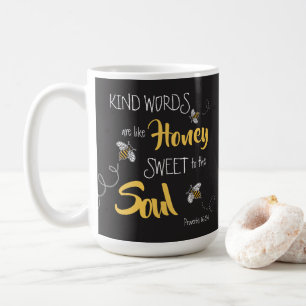 Honey Bees Kind Words Like Honey Modern  Coffee Mug