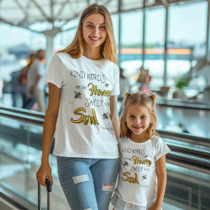 Honey Bees Kind Words Yellow and Black T-Shirt