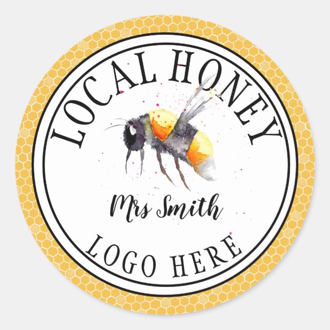Honey bees nature classic round sticker (Front)