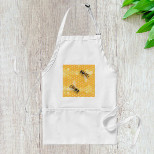 Honey Bees on Bright Honeycomb Pattern  Standard Apron