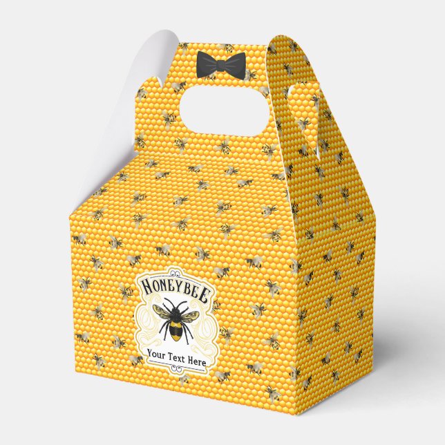 Honey Bees Personalise Favour Box (Front Side)