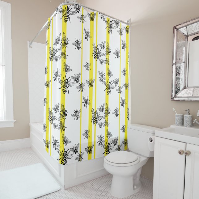 Honey Bees! Shower Curtain (In Situ)