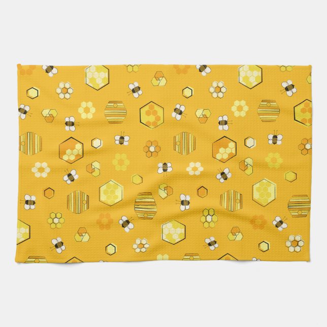 Honey Bees Tea Towel (Horizontal)
