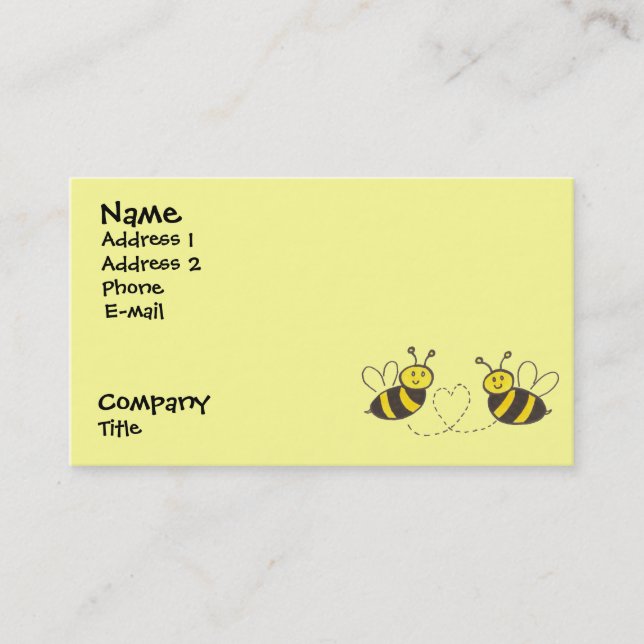 Honey Bees with Heart Business Card (Front)