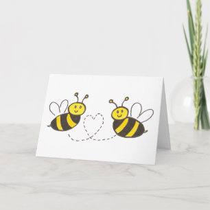 Honey Bees with Heart Card