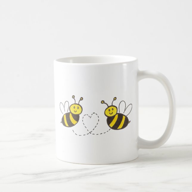 Honey Bees with Heart Coffee Mug (Right)