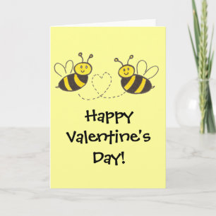 Honey Bees with Heart Happy Valentine's Day! Holiday Card