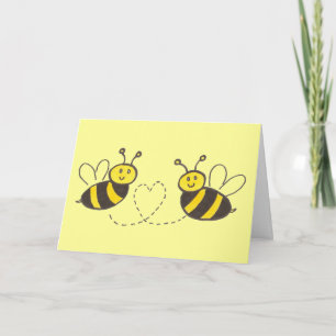 Honey Bees with Heart Happy Valentine's Day! Holiday Card