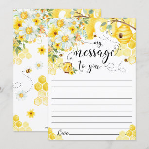 Honey Bees Yellow Floral Time Capsule Message Card