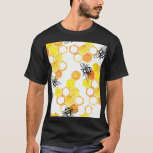 Honey Bees: Yellow Watercolor Pattern T-Shirt