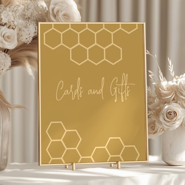 Honey Beige Baby Shower Cards and Gifts Sign (Creator Uploaded)