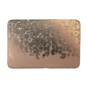 Honey Beige Champagne Golden Sparkle Lights Bath Mat