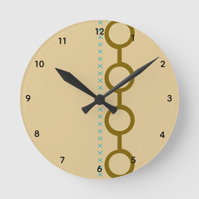 Honey Biege Gold Glow Acrylic Wall Clock (Front)