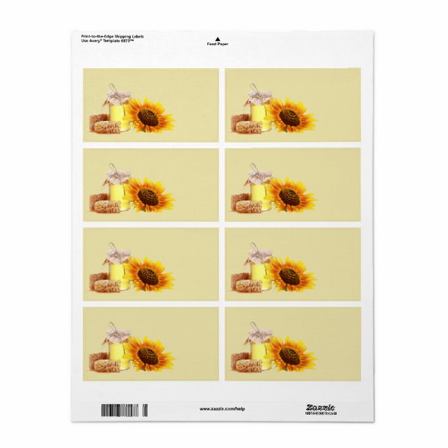 Honey Blank Large Shipping labels (Full Sheet)