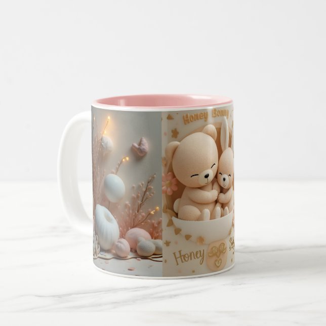 Honey Bonny Baby Mug – Baby Bear & Bunny (Front Left)