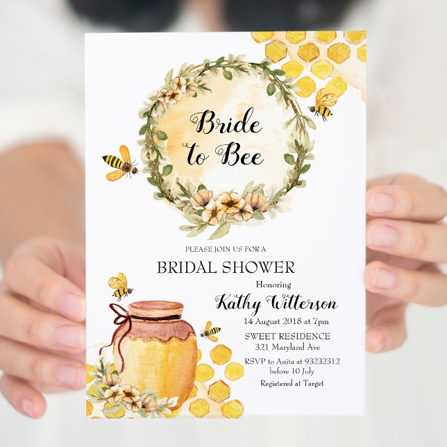 Honey Bride to bee bridal shower invitation (Creator Uploaded)
