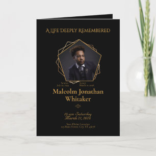 Honey‑Brown Text Black Background Bifold Program Invitation