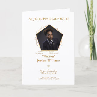 Honey‑Brown Text White Background Bifold Program Invitation